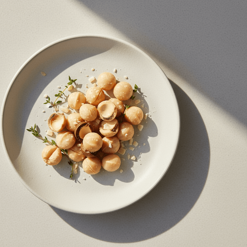 Macadamia kernels culinary presentation