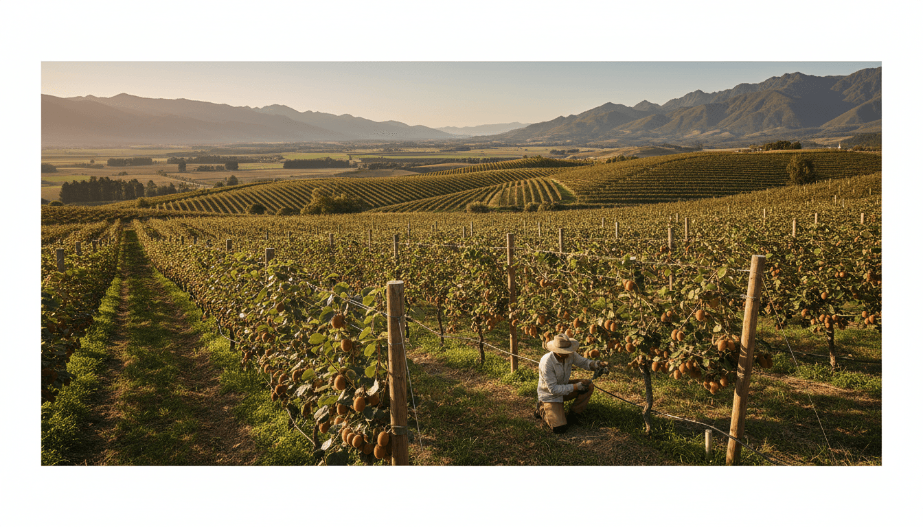 Kenyan macadamia orchard landscape at golden hour